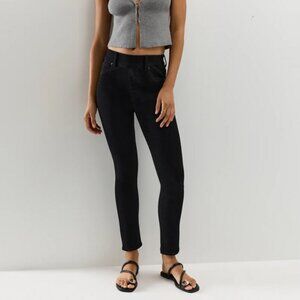 Quince Nina Stretch Denim Pull On Skinny Jeans Small New With Tags Raven Black